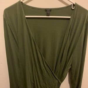 J. Crew Wrap Top, Olive, XL